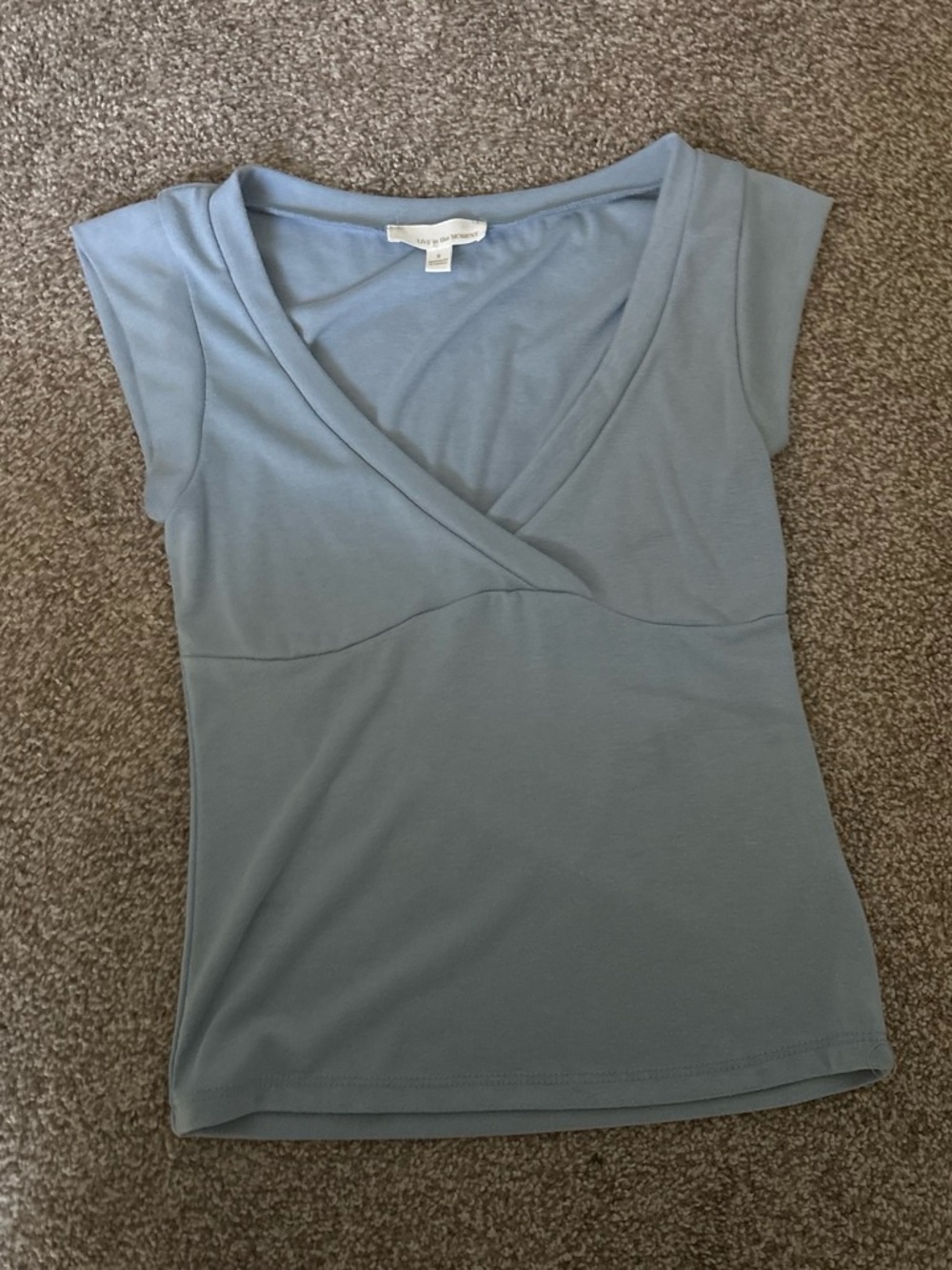 LOFT Dusty Blue Wrap-Front Cap Sleeve Camisole